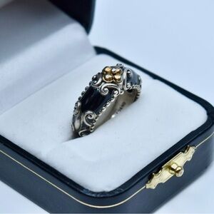 Barbara Bixby Sterling & 18K Enamel Band Ring